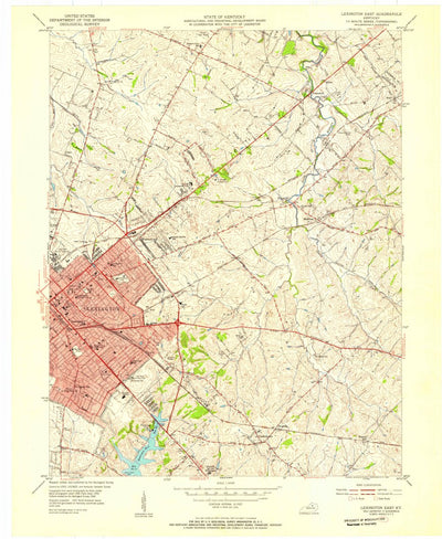 United States Geological Survey Lexington East, KY (1954, 24000-Scale) digital map