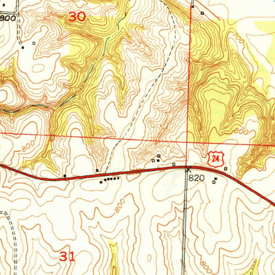 United States Geological Survey Lexington East, MO (1950, 24000-Scale) digital map