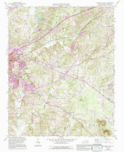 United States Geological Survey Lexington East, NC (1950, 24000-Scale) digital map
