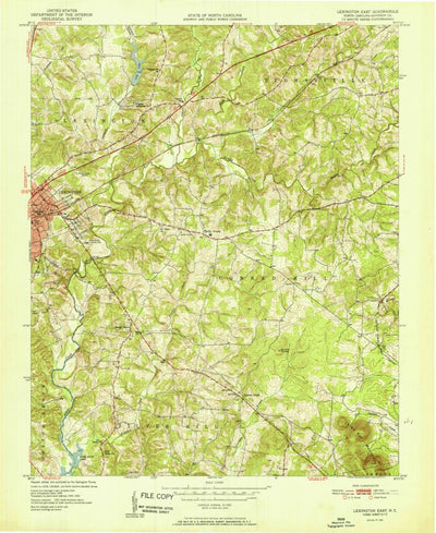 United States Geological Survey Lexington East, NC (1951, 24000-Scale) digital map