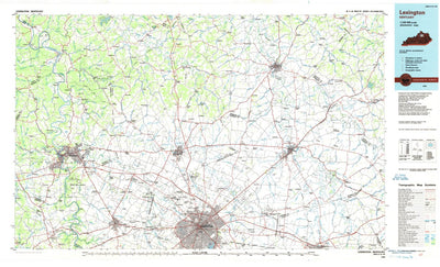 United States Geological Survey Lexington, KY (1986, 100000-Scale) digital map