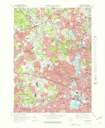 United States Geological Survey Lexington, MA (1971, 25000-Scale) digital map