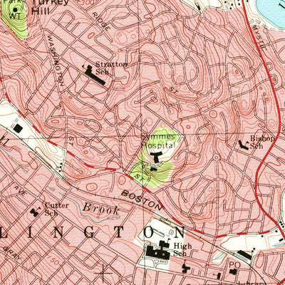 United States Geological Survey Lexington, MA (1971, 25000-Scale) digital map
