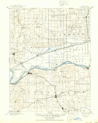 United States Geological Survey Lexington, MO (1889, 125000-Scale) digital map