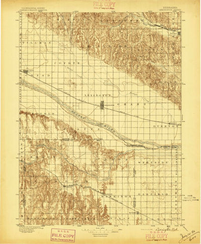 United States Geological Survey Lexington, NE (1896, 125000-Scale) digital map
