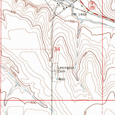 United States Geological Survey Lexington, OR (1968, 24000-Scale) digital map