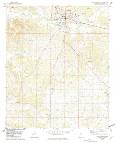 United States Geological Survey Lexington South, MS (1982, 24000-Scale) digital map