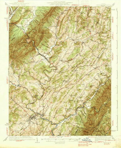 United States Geological Survey Lexington, VA (1937, 62500-Scale) digital map
