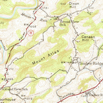 United States Geological Survey Lexington, VA (1950, 62500-Scale) digital map