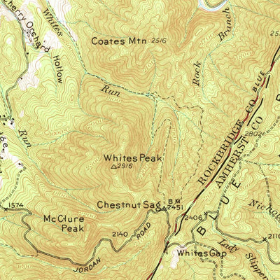 United States Geological Survey Lexington, VA (1950, 62500-Scale) digital map