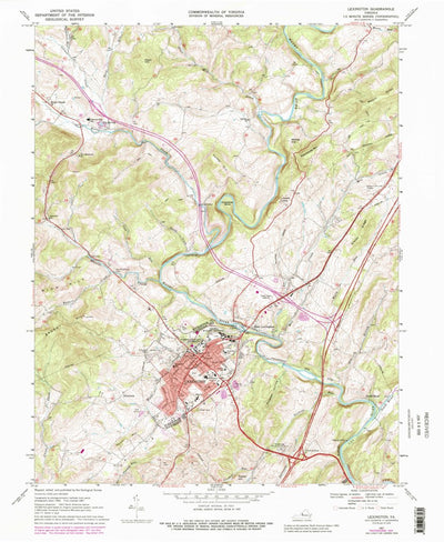 United States Geological Survey Lexington, VA (1967, 24000-Scale) digital map