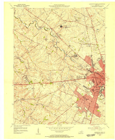 United States Geological Survey Lexington West, KY (1955, 24000-Scale) digital map