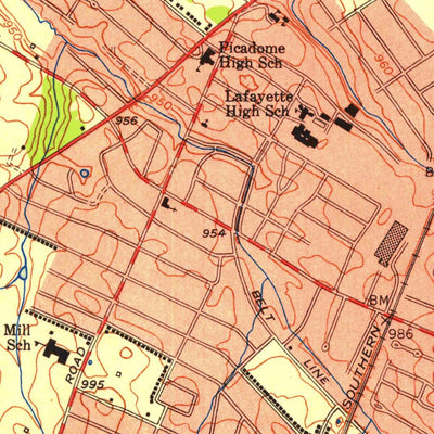 United States Geological Survey Lexington West, KY (1955, 24000-Scale) digital map
