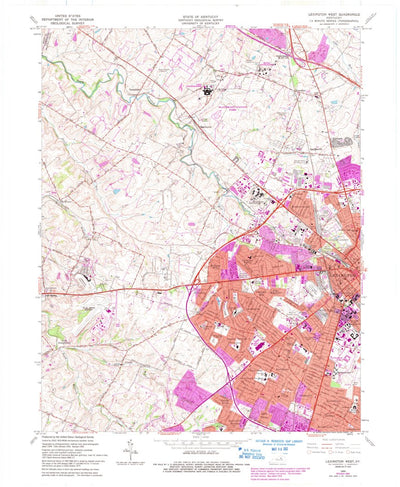 United States Geological Survey Lexington West, KY (1965, 24000-Scale) digital map