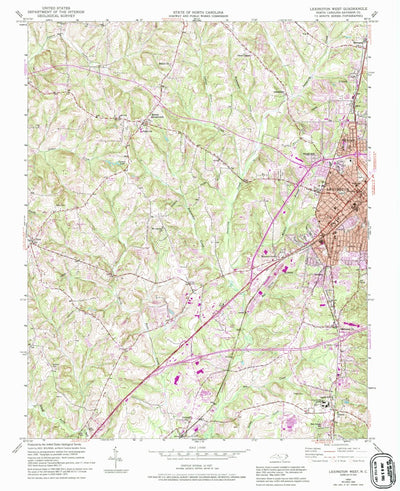 United States Geological Survey Lexington West, NC (1950, 24000-Scale) digital map