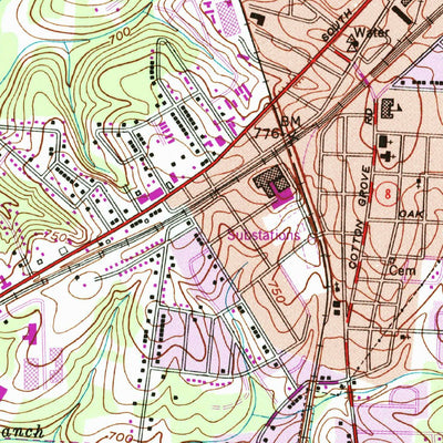 United States Geological Survey Lexington West, NC (1950, 24000-Scale) digital map