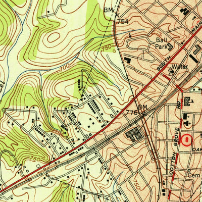 United States Geological Survey Lexington West, NC (1951, 24000-Scale) digital map