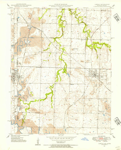 United States Geological Survey Liberal, MO-KS (1948, 24000-Scale) digital map