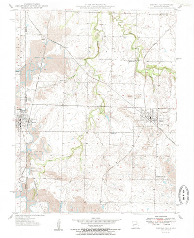 United States Geological Survey Liberal, MO-KS (1950, 24000-Scale) digital map