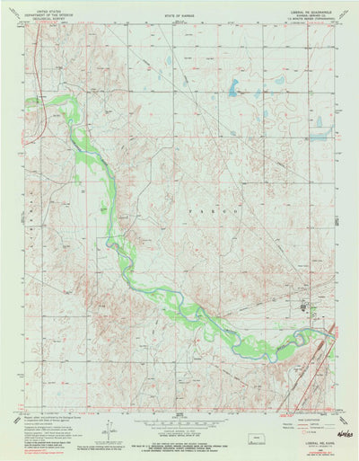 United States Geological Survey Liberal NE, KS (1968, 24000-Scale) digital map