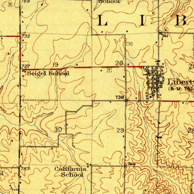 United States Geological Survey Liberty, IL (1927, 62500-Scale) digital map