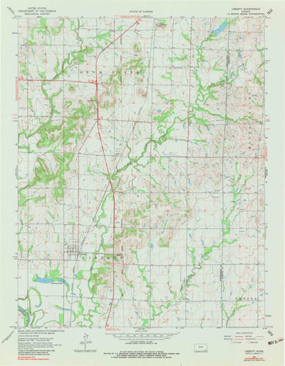 United States Geological Survey Liberty, KS (1962, 24000-Scale) digital map
