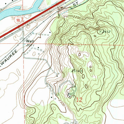 United States Geological Survey Liberty Lake, WA-ID (1973, 24000-Scale) digital map