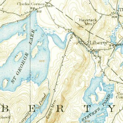 United States Geological Survey Liberty, ME (1916, 62500-Scale) digital map