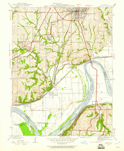 United States Geological Survey Liberty, MO (1935, 24000-Scale) digital map