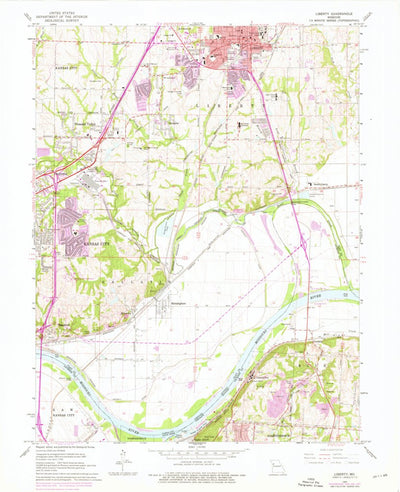United States Geological Survey Liberty, MO (1965, 24000-Scale) digital map