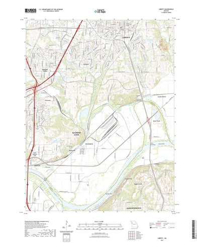 United States Geological Survey Liberty, MO (2021, 24000-Scale) digital map