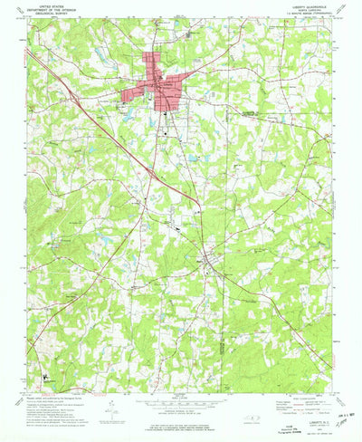 United States Geological Survey Liberty, NC (1974, 24000-Scale) digital map