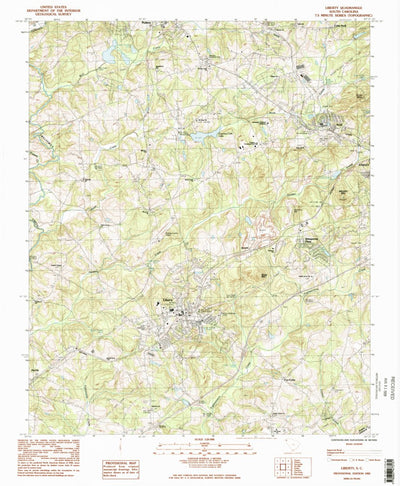 United States Geological Survey Liberty, SC (1983, 24000-Scale) digital map