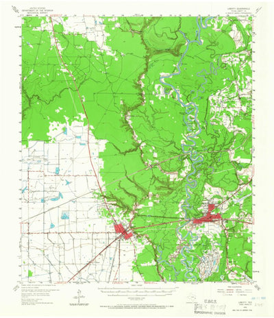 United States Geological Survey Liberty, TX (1955, 62500-Scale) digital map