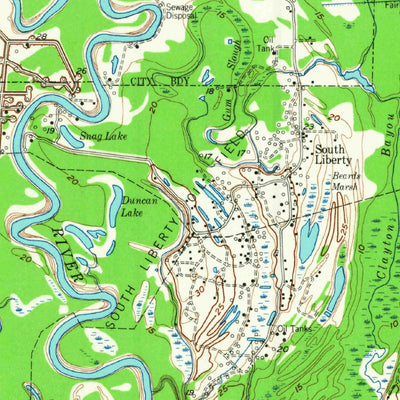 United States Geological Survey Liberty, TX (1955, 62500-Scale) digital map