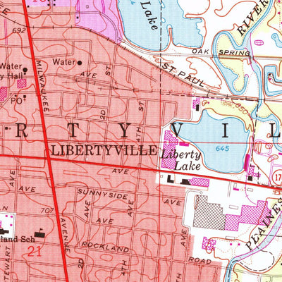 United States Geological Survey Libertyville, IL (1960, 24000-Scale) digital map