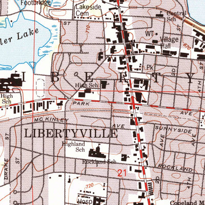 United States Geological Survey Libertyville, IL (1993, 24000-Scale) digital map