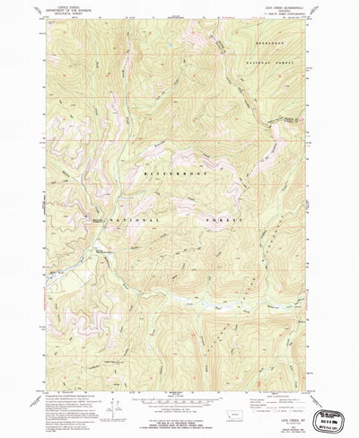 United States Geological Survey Lick Creek, MT (1974, 24000-Scale) digital map