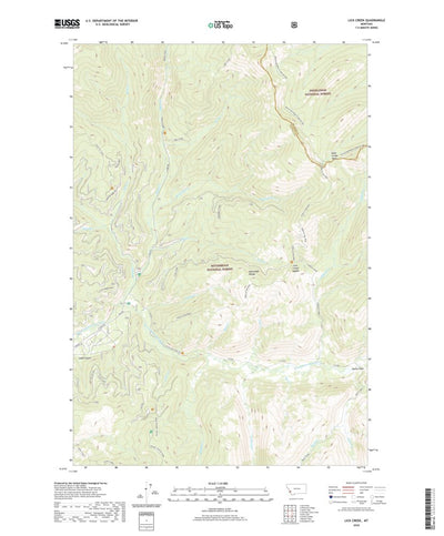 United States Geological Survey Lick Creek, MT (2020, 24000-Scale) digital map