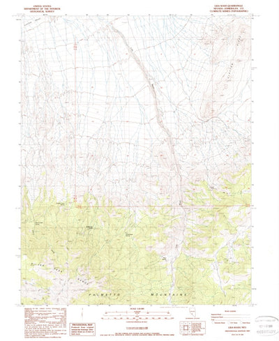 United States Geological Survey Lida Wash, NV (1987, 24000-Scale) digital map