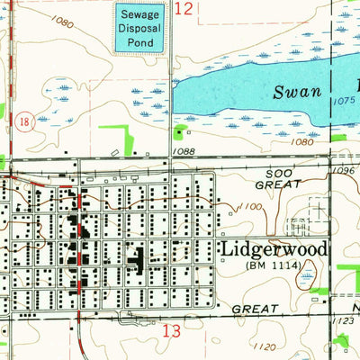 United States Geological Survey Lidgerwood, ND (1964, 24000-Scale) digital map