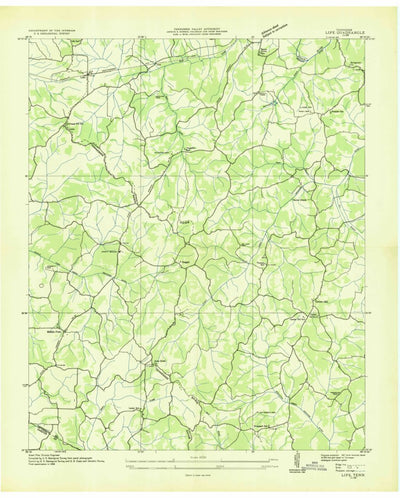 United States Geological Survey Life, TN (1936, 24000-Scale) digital map