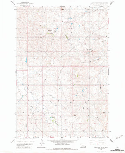 United States Geological Survey Lightning Butte, MT (1982, 24000-Scale) digital map
