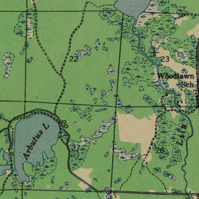 United States Geological Survey Lily, WI (1942, 48000-Scale) digital map