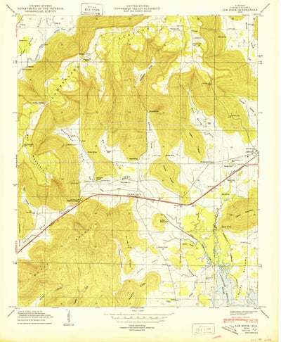 United States Geological Survey Lim Rock, AL (1950, 24000-Scale) digital map