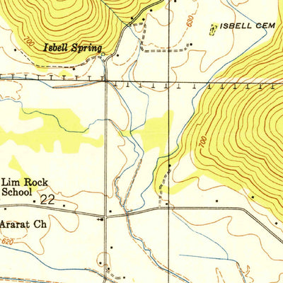 United States Geological Survey Lim Rock, AL (1950, 24000-Scale) digital map