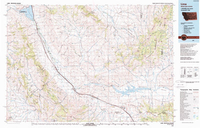 United States Geological Survey Lima, MT-ID (1987, 100000-Scale) digital map