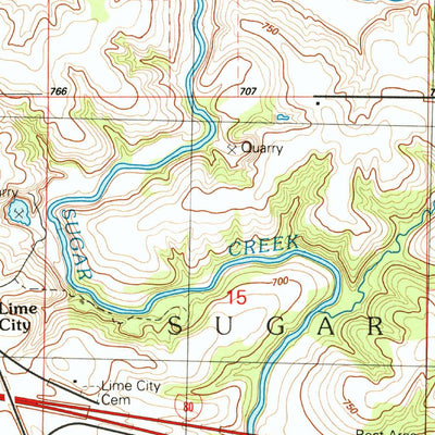 United States Geological Survey Lime City, IA (1991, 24000-Scale) digital map
