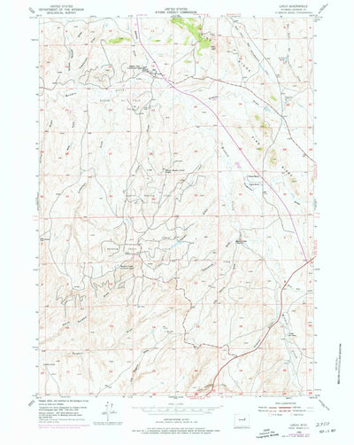 United States Geological Survey Linch, WY (1954, 24000-Scale) digital map