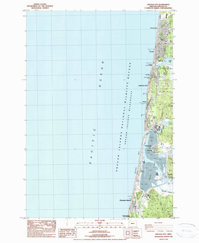 United States Geological Survey Lincoln City, OR (1984, 24000-Scale) digital map
